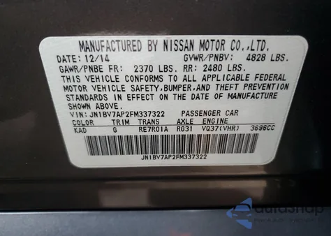 2015 Infiniti Q50 Base from USA, damaged, VIN JN1BV7AP2FM337322